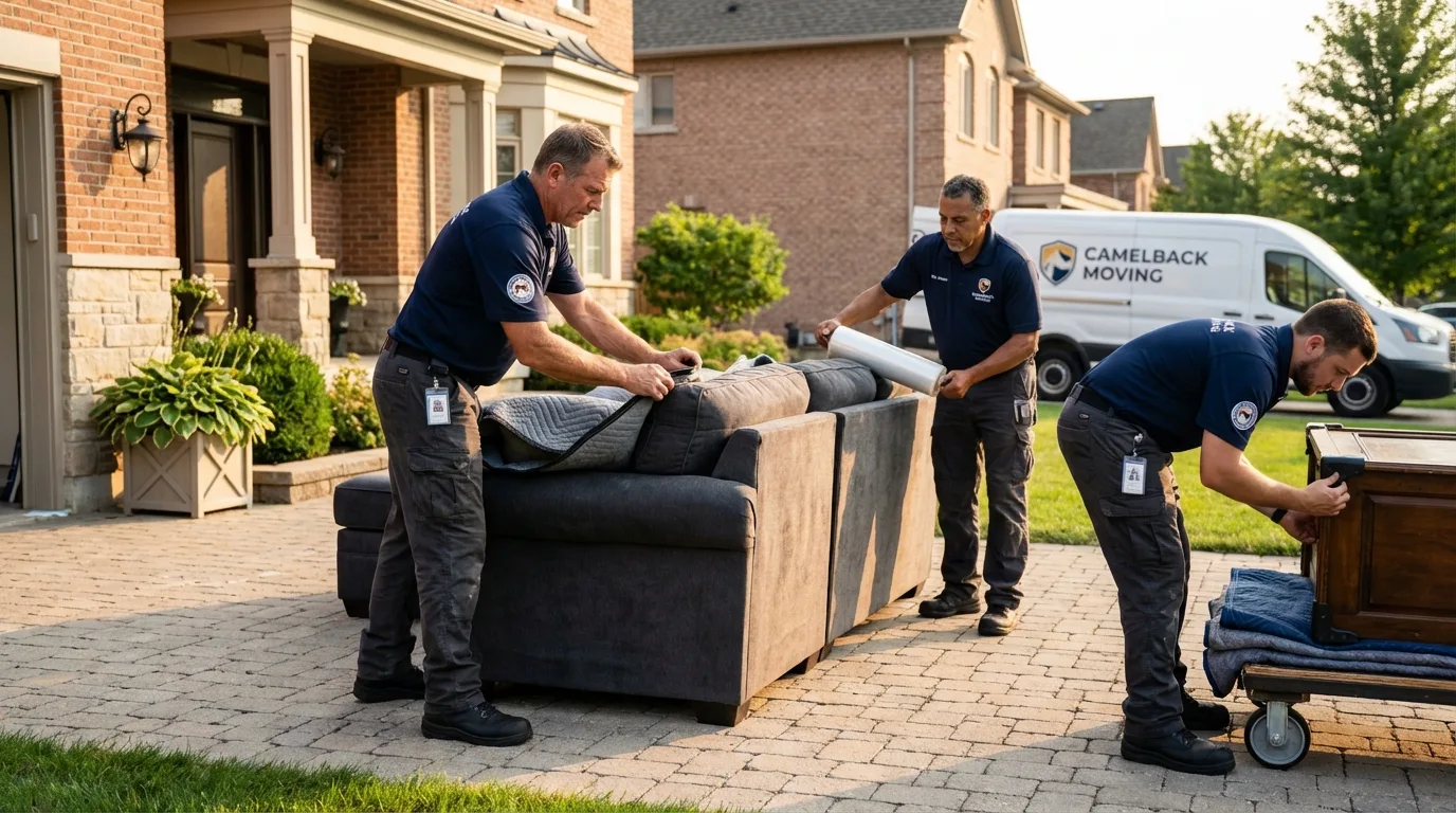 Large estate moving crew wrapping furniture in Holland, OH